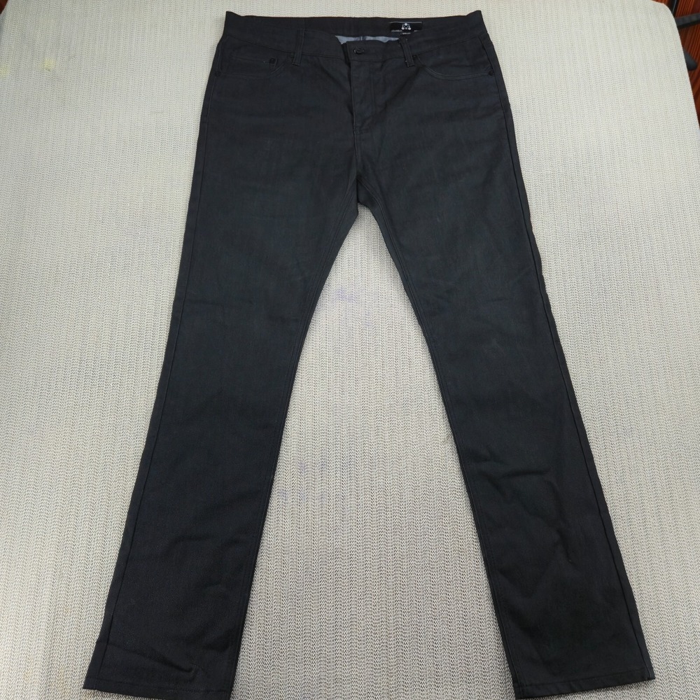 Zak Los Angeles Jeans Mens 36x32 Black Denim Straight Leg Dark Wash